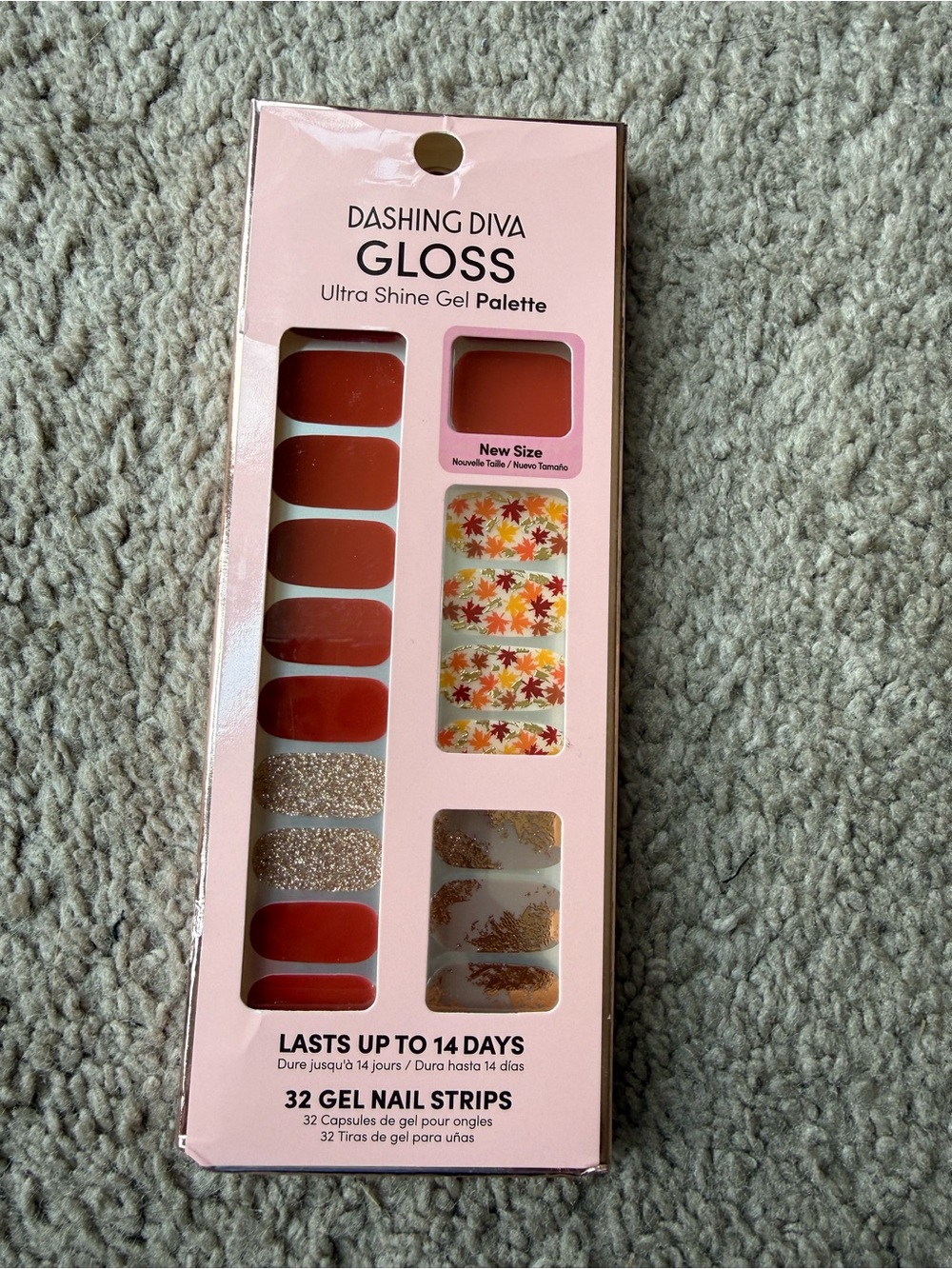 Dashing Diva Gloss Ultra Shine Gel Nail Strips - Red & Gold